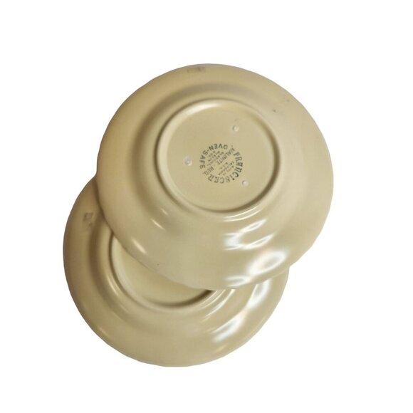 Set of 2 Franciscan Ware Coronado Matte Yellow Plates 6.5 Inch Swirl Rim Vintage - Picture 10 of 10